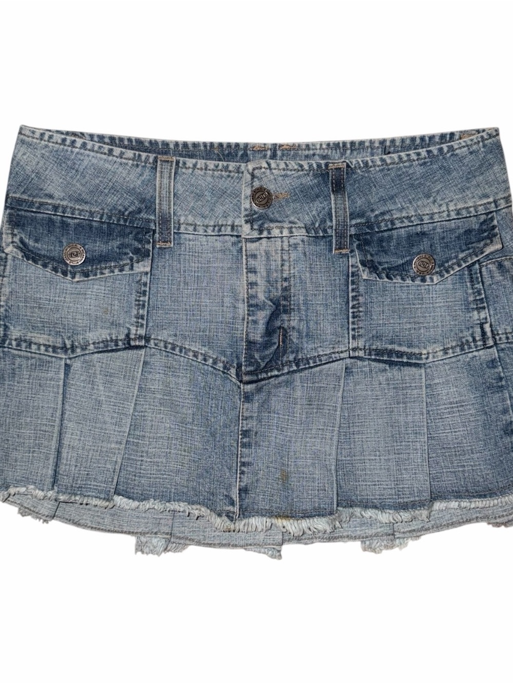 Y2K Vintage Mini Denim Pleated Skirt